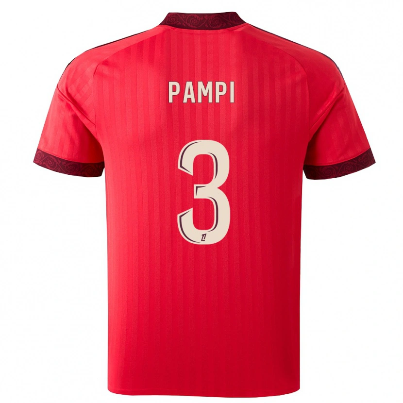 Danxen Dames Emanuel Pampi #3 Burgundy Rood Wit Uitshirt Uittenue 2026/27 T-Shirt