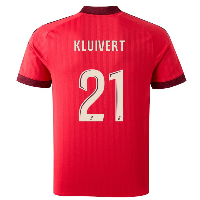 Danxen Dames Ruben Kluivert #21 Burgundy Rood Wit Uitshirt Uittenue 2026/27 T-Shirt