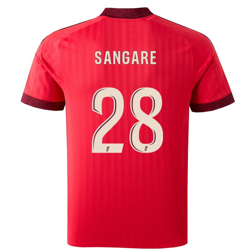 Danxen Dames Wassa Sangaré #28 Burgundy Rood Wit Uitshirt Uittenue 2026/27 T-Shirt