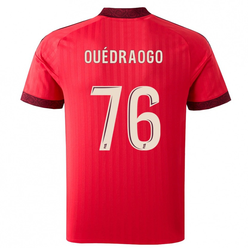 Danxen Dames Mohamed Ouédraogo #76 Burgundy Rood Wit Uitshirt Uittenue 2026/27 T-Shirt