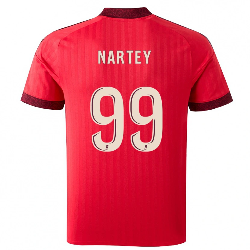 Danxen Dames Noah Nartey #99 Burgundy Rood Wit Uitshirt Uittenue 2026/27 T-Shirt