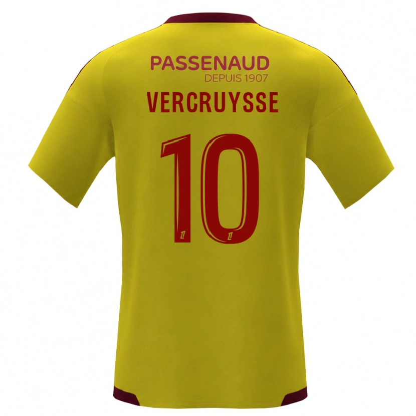 Danxen Dames Jean Vercruysse #10 Geel Rood Groen Uitshirt Uittenue 2026/27 T-Shirt