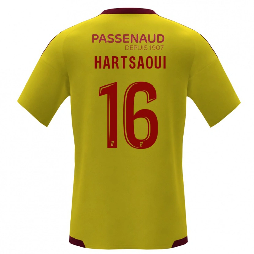 Danxen Dames Bilel Hartsaoui #16 Geel Rood Groen Uitshirt Uittenue 2026/27 T-Shirt