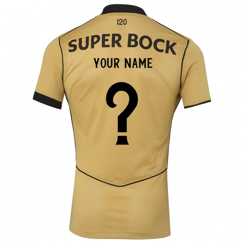 Danxen Dames Uw Naam #0 Goudgeelzwart Uitshirt Uittenue 2026/27 T-Shirt