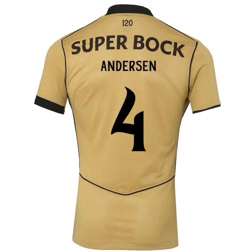Danxen Dames Silas Andersen #4 Goudgeelzwart Uitshirt Uittenue 2026/27 T-Shirt