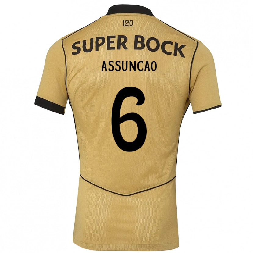 Danxen Dames João Assunção #6 Goudgeelzwart Uitshirt Uittenue 2026/27 T-Shirt