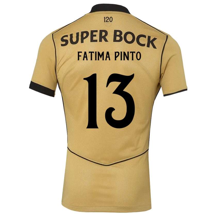 Danxen Dames Fátima Alexandra Figueira Pinto #13 Goudgeelzwart Uitshirt Uittenue 2026/27 T-Shirt