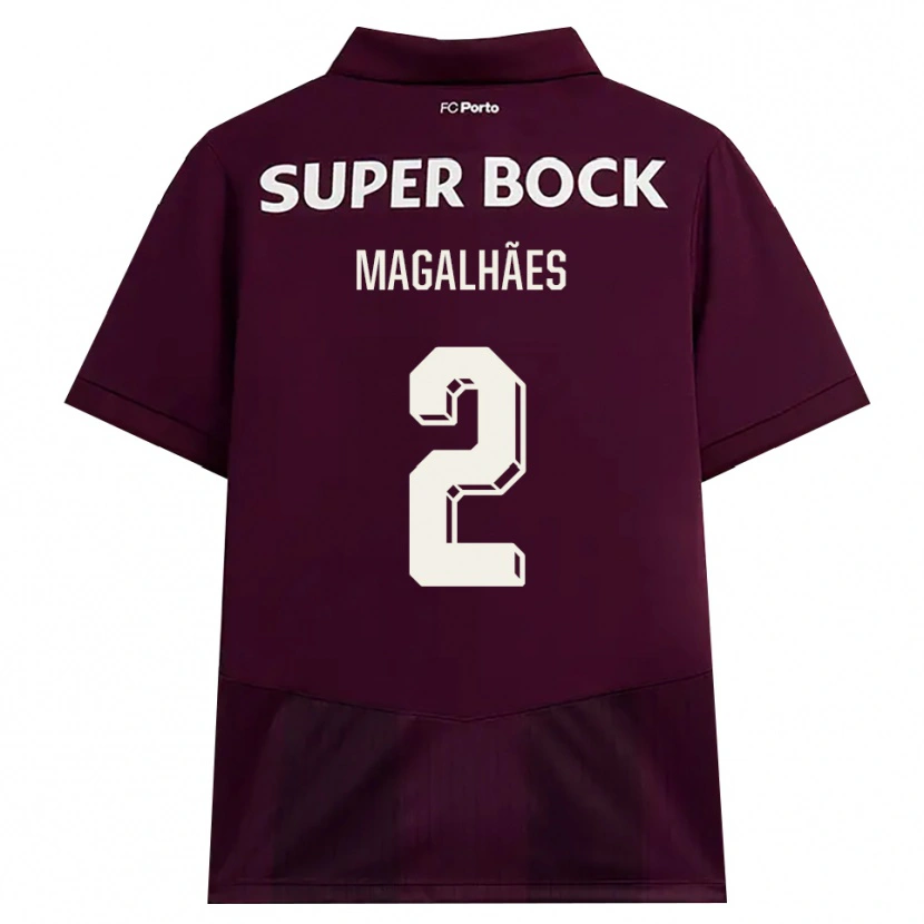 Danxen Dames Rafael Magalhães #2 Bordeauxrood Wit Uitshirt Uittenue 2026/27 T-Shirt