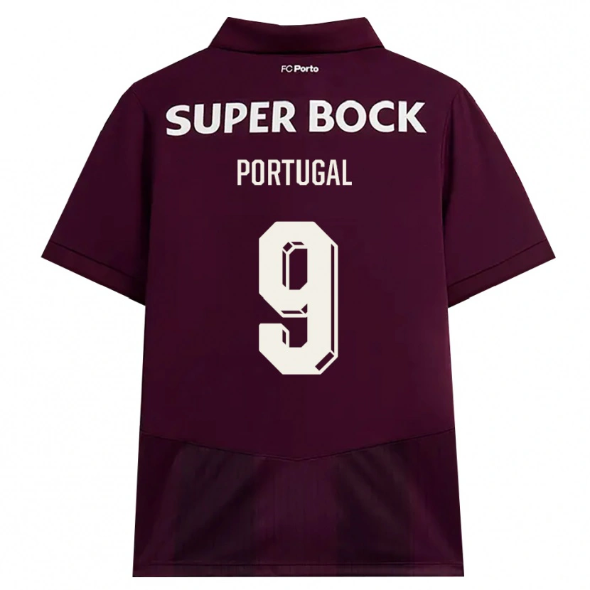 Danxen Dames Tiago Portugal #9 Bordeauxrood Wit Uitshirt Uittenue 2026/27 T-Shirt