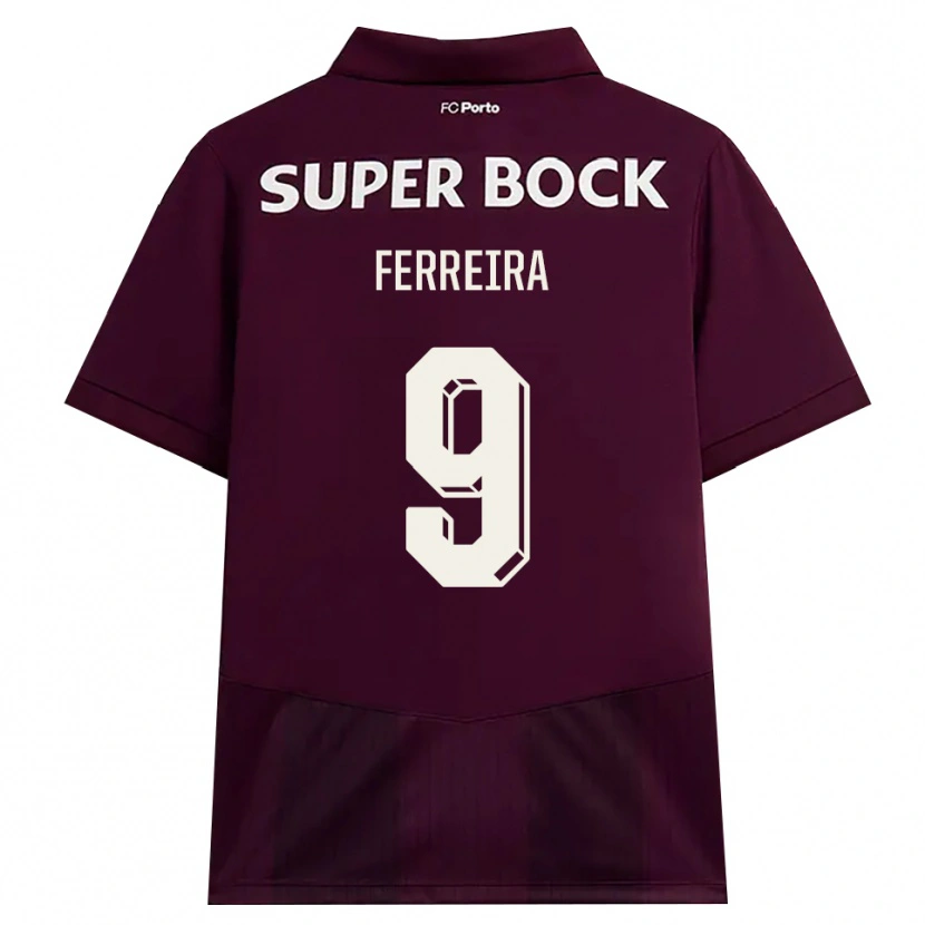 Danxen Dames Cristina Ferreira #9 Bordeauxrood Wit Uitshirt Uittenue 2026/27 T-Shirt