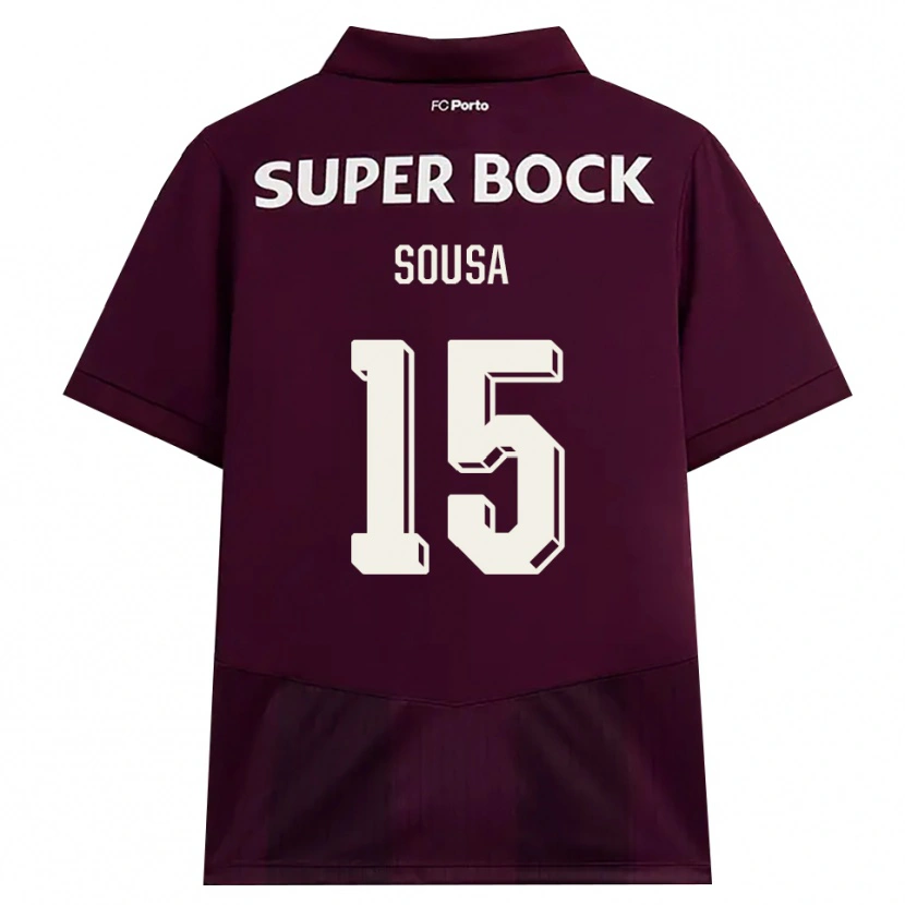 Danxen Dames Vasco Sousa #15 Bordeauxrood Wit Uitshirt Uittenue 2026/27 T-Shirt
