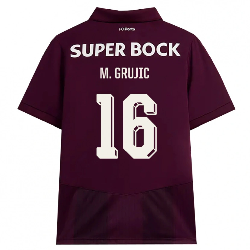 Danxen Dames Marko Grujic #16 Bordeauxrood Wit Uitshirt Uittenue 2026/27 T-Shirt