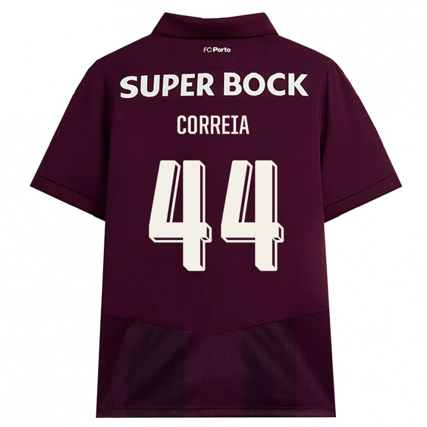 Danxen Dames Romain Correia #44 Bordeauxrood Wit Uitshirt Uittenue 2026/27 T-Shirt