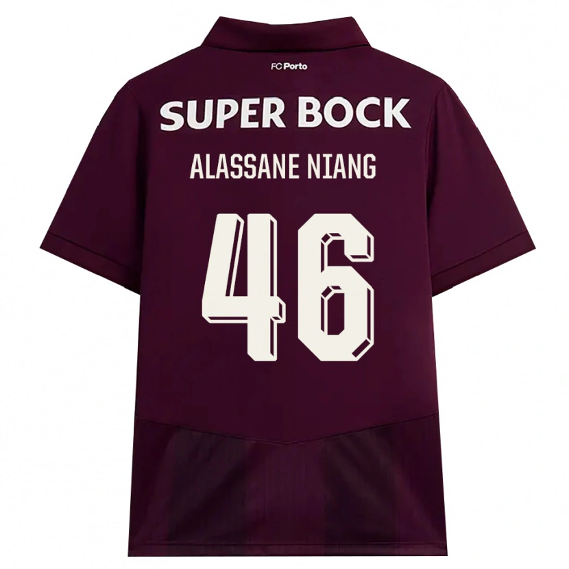 Danxen Dames Mame Alassane Niang #46 Bordeauxrood Wit Uitshirt Uittenue 2026/27 T-Shirt