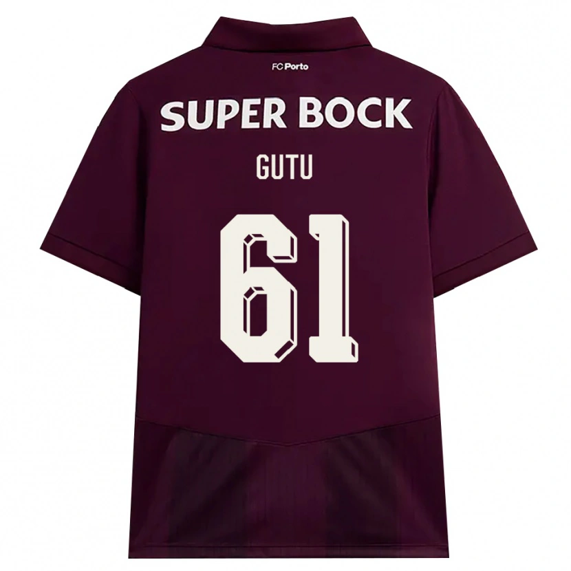 Danxen Dames Denis Gutu #61 Bordeauxrood Wit Uitshirt Uittenue 2026/27 T-Shirt