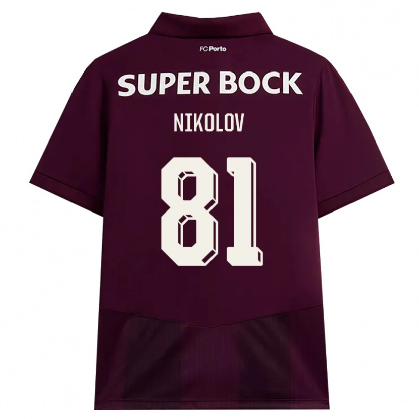 Danxen Dames Antoni Nikolov #81 Bordeauxrood Wit Uitshirt Uittenue 2026/27 T-Shirt