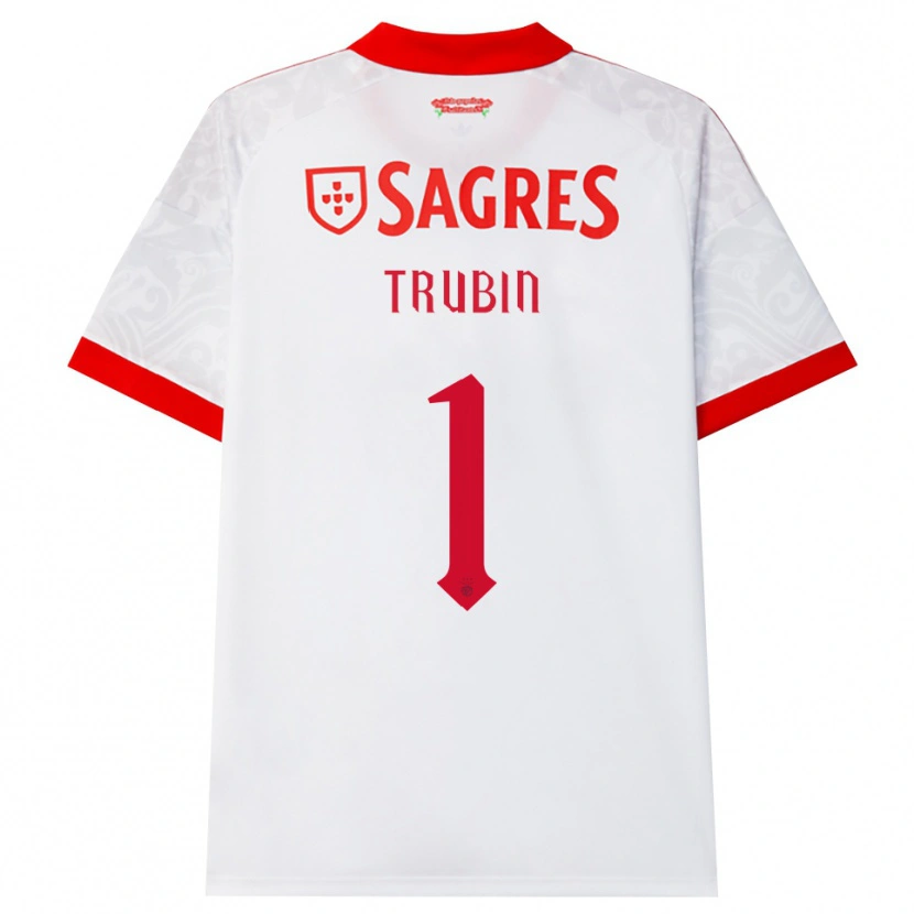Danxen Dames Anatoliy Trubin #1 Wit Rood Geel Uitshirt Uittenue 2026/27 T-Shirt