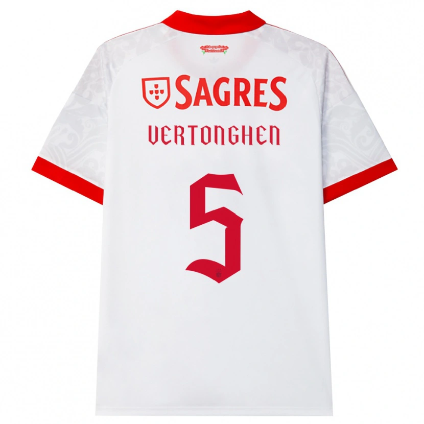 Danxen Dames Jan Vertonghen #5 Wit Rood Geel Uitshirt Uittenue 2026/27 T-Shirt
