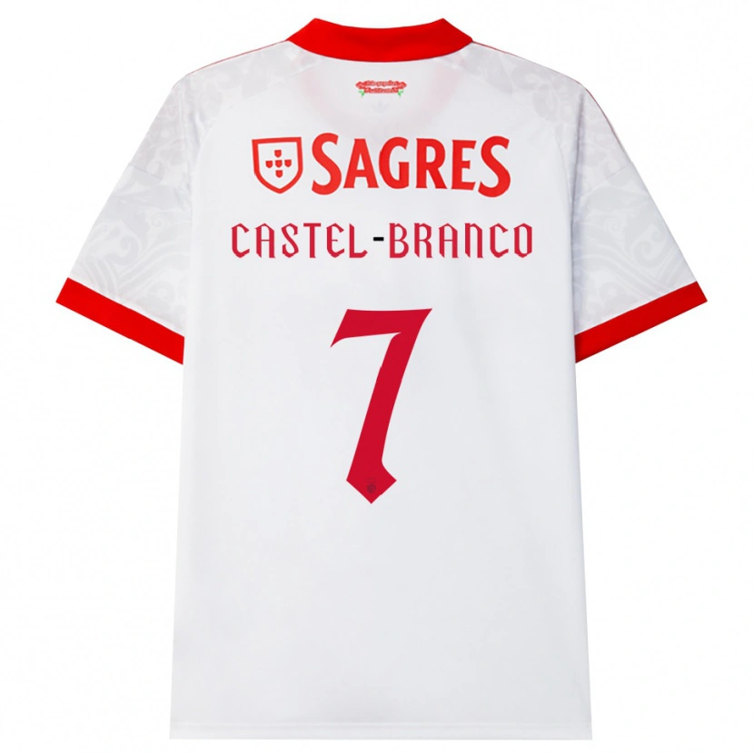 Danxen Dames Diego Castel-Branco #7 Wit Rood Geel Uitshirt Uittenue 2026/27 T-Shirt