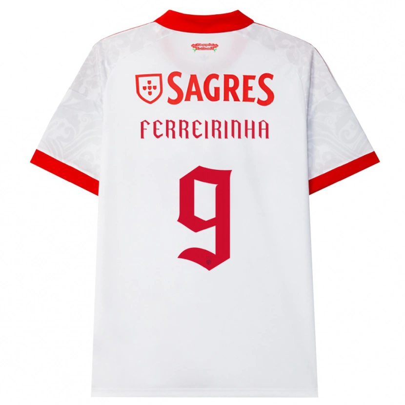 Danxen Dames Afonso Ferreirinha #9 Wit Rood Geel Uitshirt Uittenue 2026/27 T-Shirt