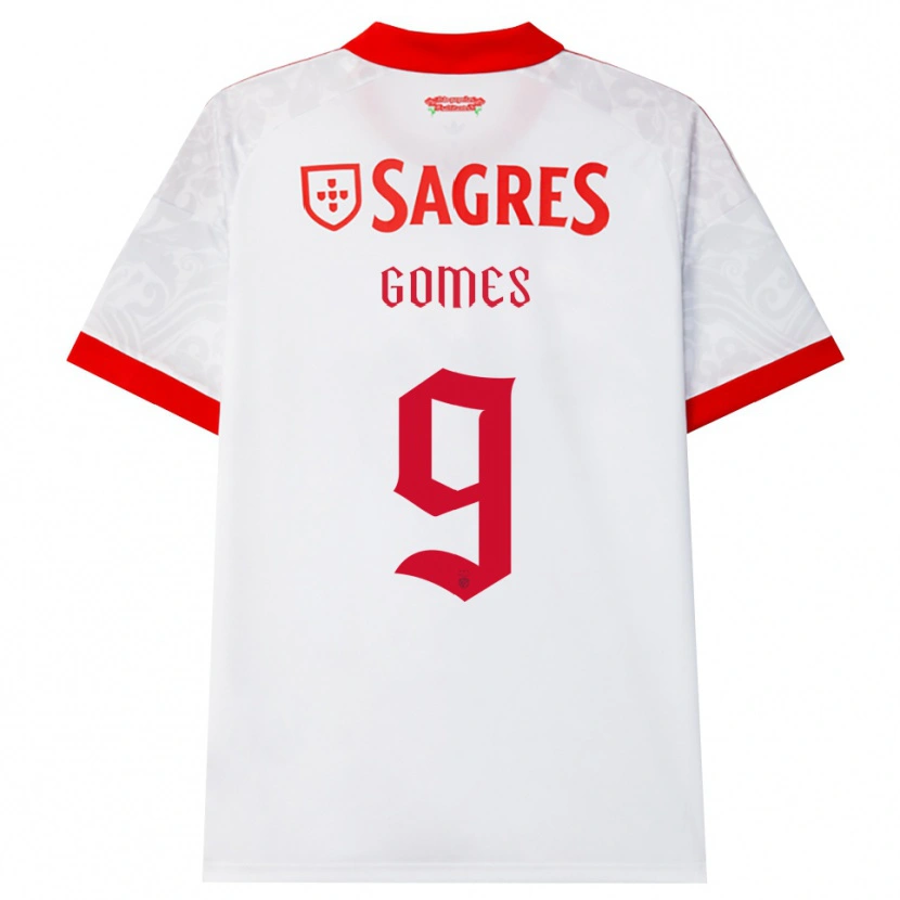 Danxen Dames Martim Gomes #9 Wit Rood Geel Uitshirt Uittenue 2026/27 T-Shirt