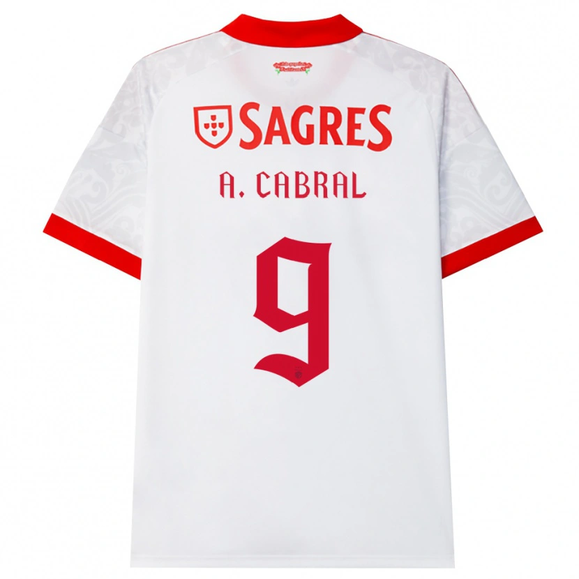 Danxen Dames Arthur Cabral #9 Wit Rood Geel Uitshirt Uittenue 2026/27 T-Shirt