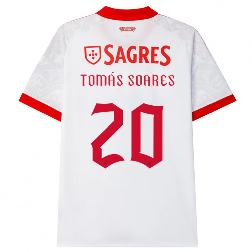Danxen Dames Tomás Soares #20 Wit Rood Geel Uitshirt Uittenue 2026/27 T-Shirt
