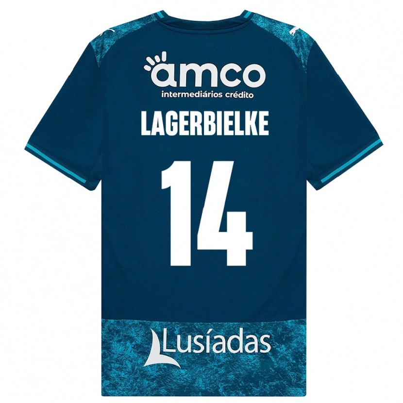 Danxen Dames Gustaf Lagerbielke #14 Donkerleigrijs Mediumturquoise Uitshirt Uittenue 2026/27 T-Shirt