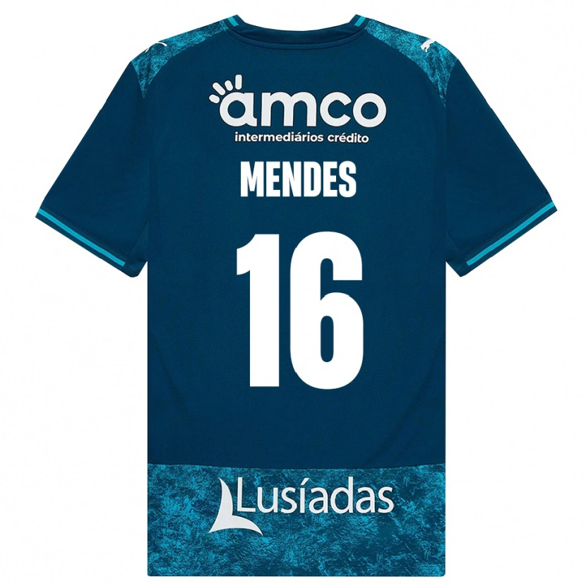Danxen Dames Rafael Mendes #16 Donkerleigrijs Mediumturquoise Uitshirt Uittenue 2026/27 T-Shirt