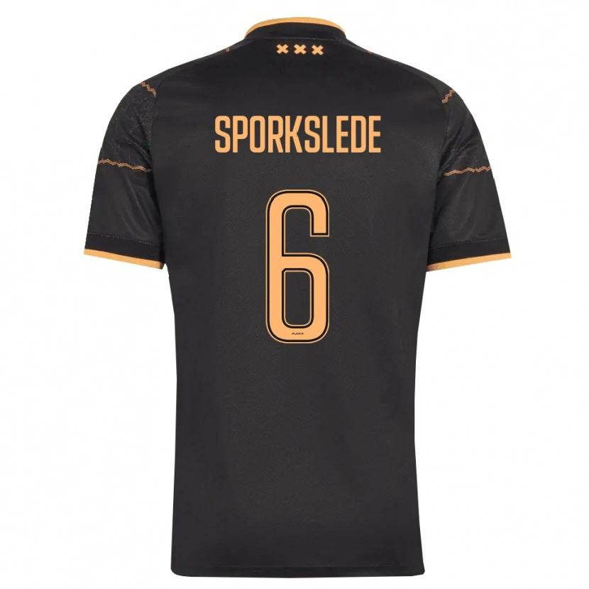 Danxen Dames Fabian Sporkslede #6 Zwart Oranje Uitshirt Uittenue 2026/27 T-Shirt