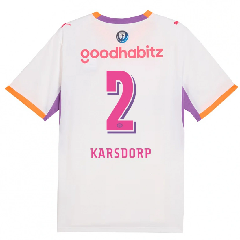 Danxen Dames Rick Karsdorp #2 Wit Paars Oranje Uitshirt Uittenue 2026/27 T-Shirt