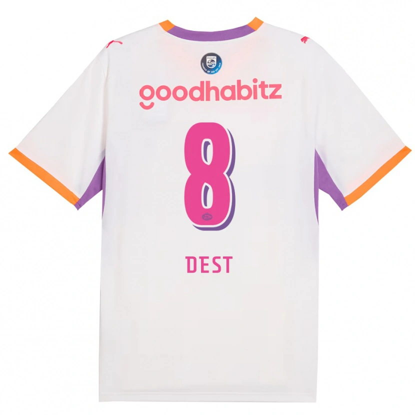 Danxen Dames Sergiño Dest #8 Wit Paars Oranje Uitshirt Uittenue 2026/27 T-Shirt