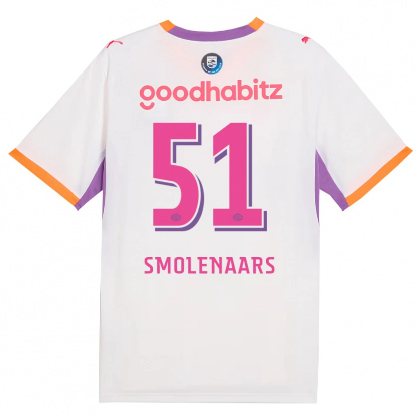 Danxen Dames Tijn Smolenaars #51 Wit Paars Oranje Uitshirt Uittenue 2026/27 T-Shirt