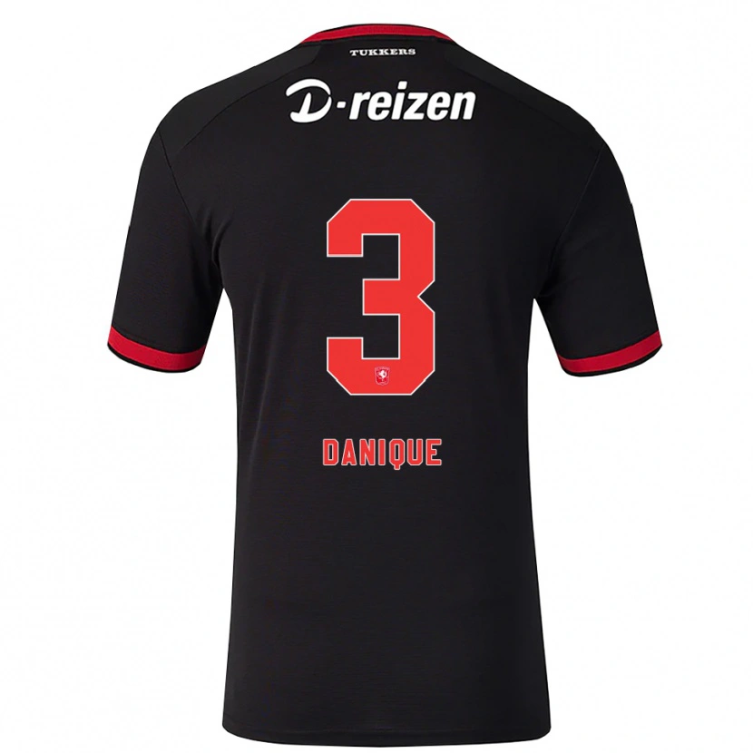 Danxen Dames Danique Kerkdijk #3 Rood Wit Zwart Uitshirt Uittenue 2026/27 T-Shirt