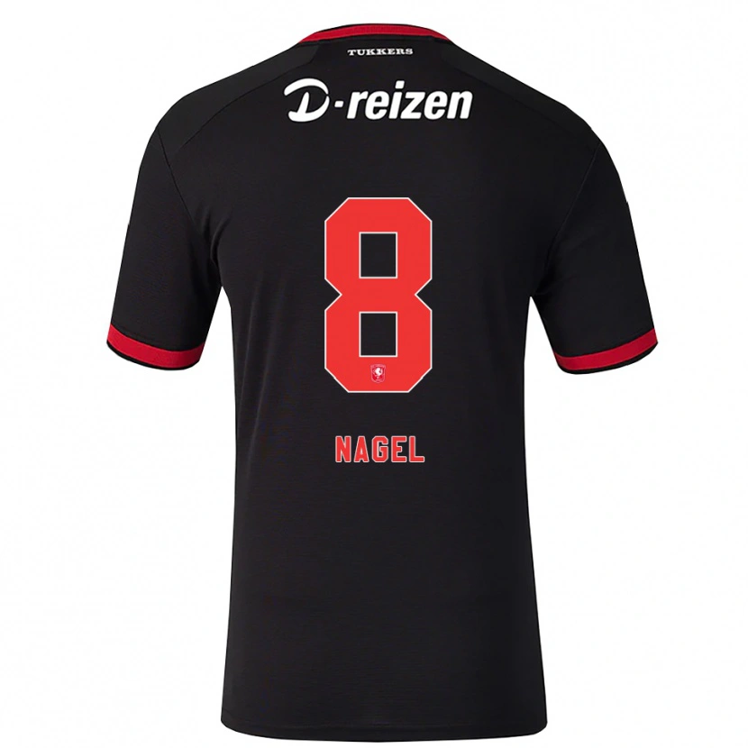 Danxen Dames Benjamin Nagel #8 Rood Wit Zwart Uitshirt Uittenue 2026/27 T-Shirt