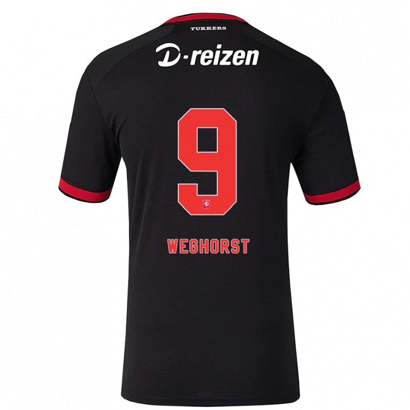 Danxen Dames Wout Weghorst #9 Rood Wit Zwart Uitshirt Uittenue 2026/27 T-Shirt