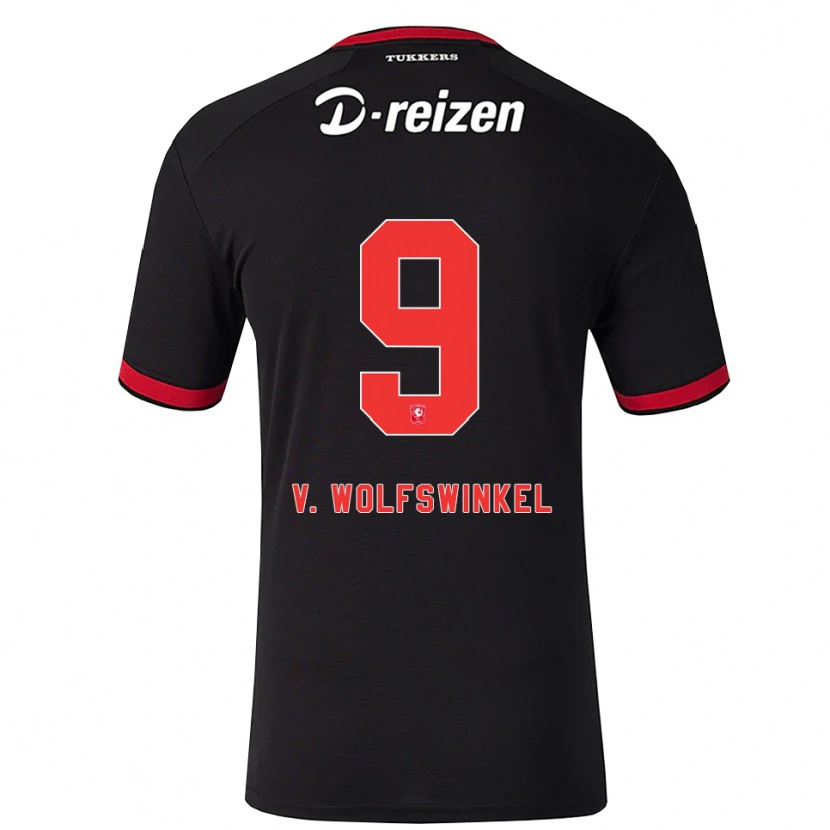 Danxen Dames Ricky Van Wolfswinkel #9 Rood Wit Zwart Uitshirt Uittenue 2026/27 T-Shirt