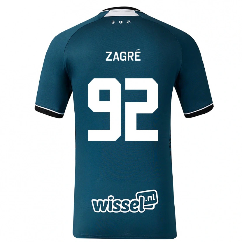 Danxen Dames Arthur Zagré #92 Donkerleigrijs Wit Uitshirt Uittenue 2026/27 T-Shirt