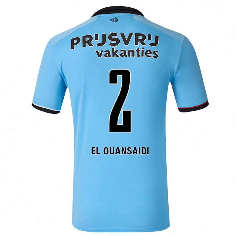 Danxen Dames Keyane El Ouansaidi #2 Diephemelsblauw Zwart Rood Uitshirt Uittenue 2026/27 T-Shirt