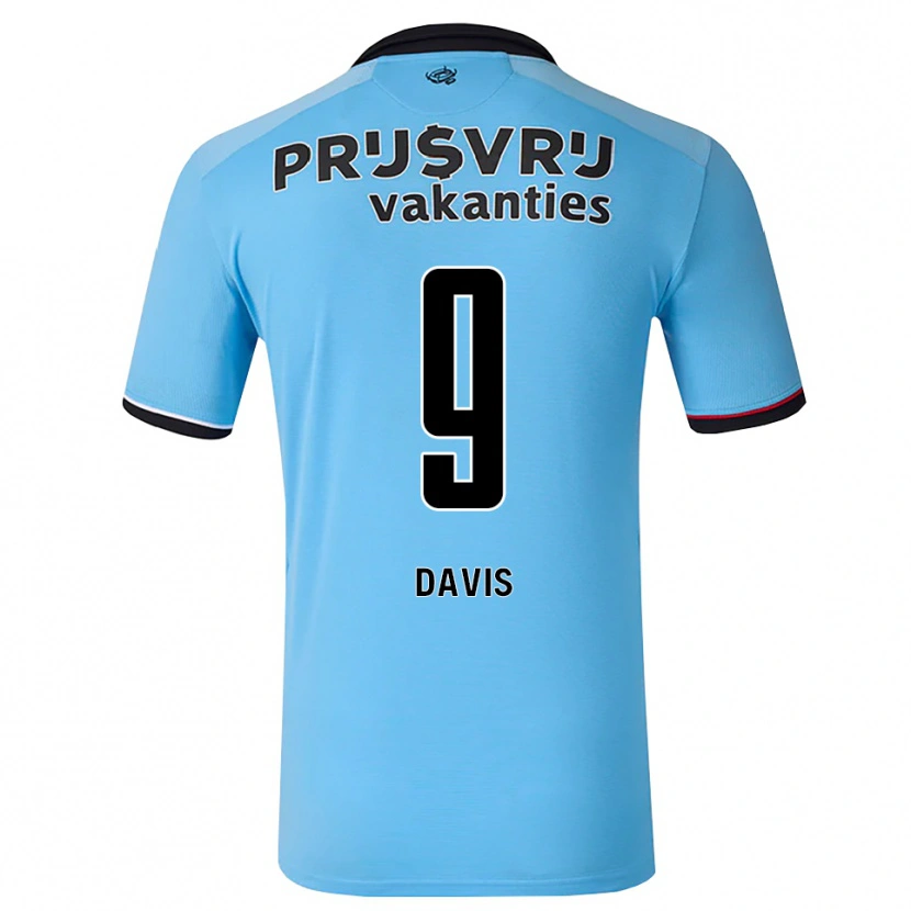 Danxen Dames Kevin Davis #9 Diephemelsblauw Zwart Rood Uitshirt Uittenue 2026/27 T-Shirt