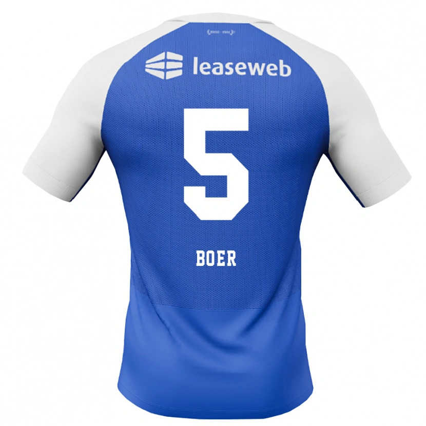 Danxen Dames Lars Boer #5 Hemelsblauw Rood Wit Uitshirt Uittenue 2026/27 T-Shirt