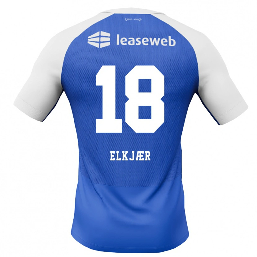 Danxen Dames Frej Elkjær #18 Hemelsblauw Rood Wit Uitshirt Uittenue 2026/27 T-Shirt