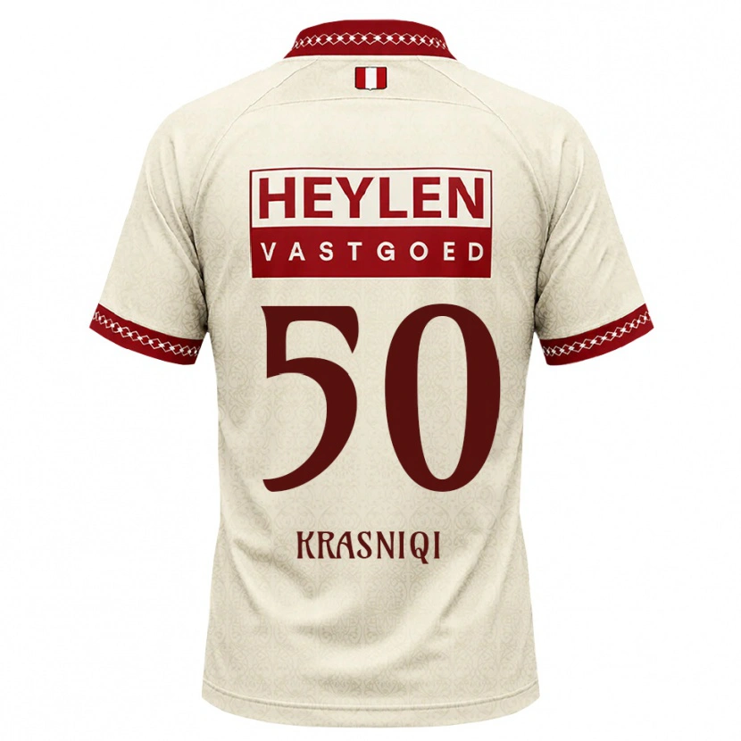 Danxen Dames Laurit Krasniqi #50 Beige Rood Uitshirt Uittenue 2026/27 T-Shirt