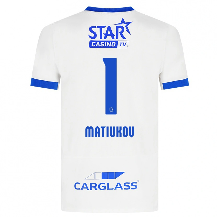 Danxen Dames Platon Matiukov #1 Wit Blauw Uitshirt Uittenue 2026/27 T-Shirt
