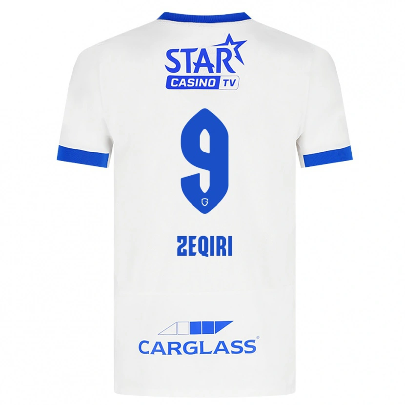 Danxen Dames Andi Zeqiri #9 Wit Blauw Uitshirt Uittenue 2026/27 T-Shirt