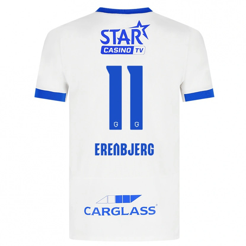 Danxen Dames Jeppe Erenbjerg #11 Wit Blauw Uitshirt Uittenue 2026/27 T-Shirt