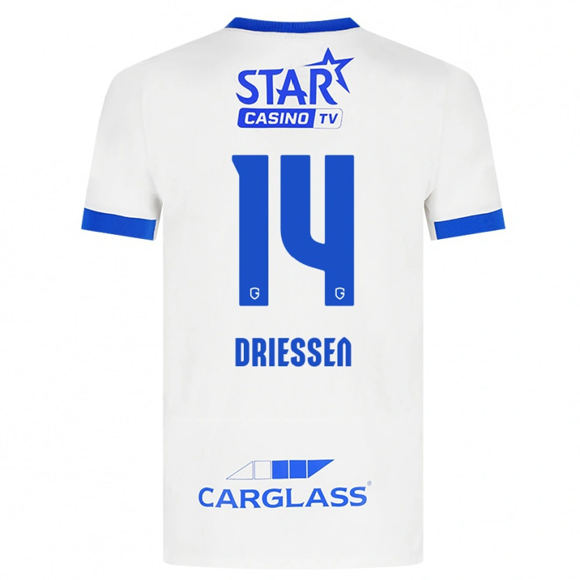 Danxen Dames Jelle Driessen #14 Wit Blauw Uitshirt Uittenue 2026/27 T-Shirt