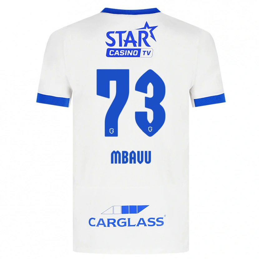 Danxen Dames Elie Mbavu #73 Wit Blauw Uitshirt Uittenue 2026/27 T-Shirt