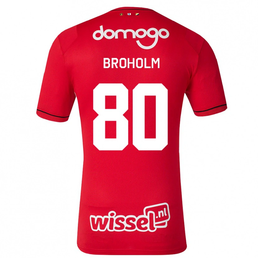 Danxen Dames Marius Broholm #80 Rood Wit Zwart Thuisshirt Thuistenue 2026/27 T-Shirt