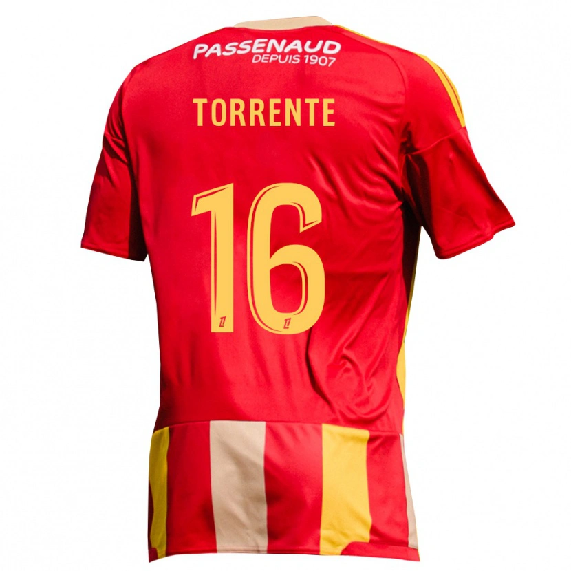Danxen Dames Raúl Torrente #16 Geel Rood Groen Thuisshirt Thuistenue 2026/27 T-Shirt